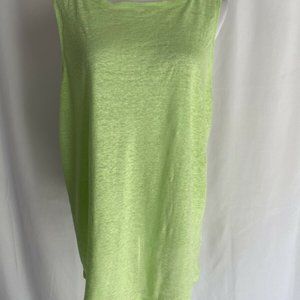 J Jill Love Linen Large Tank Top Lime Green Sleeve